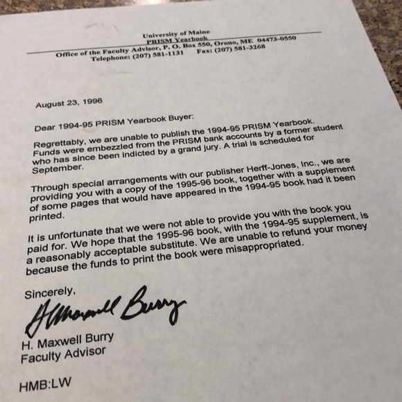 University Of Maine Orono 1996 Prism Yearbook (Book Only) - Picture 2 of 8